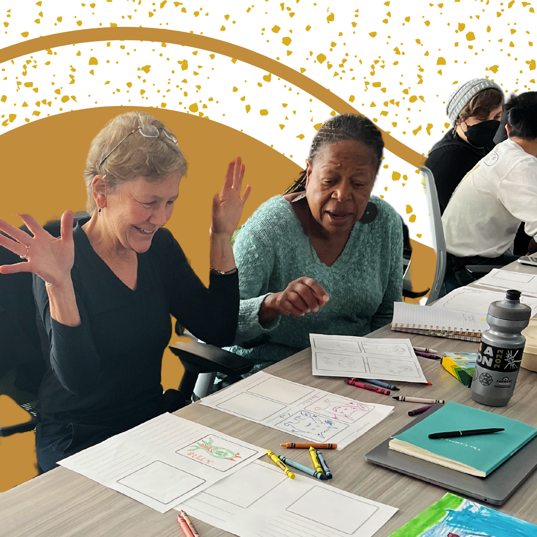Educators sketching together